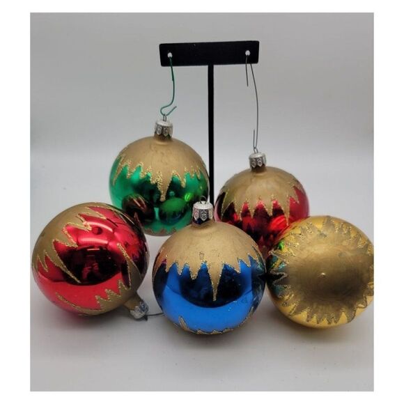 Vintage Extra Large Hand Painted Ornaments - Picture 3 of 5